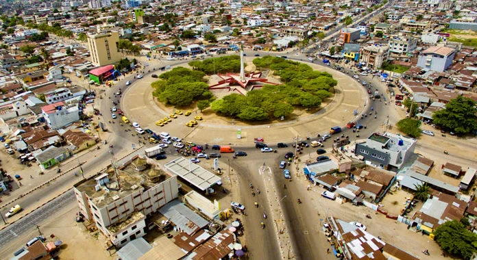 image de la ville de Cotonou vu du ciel
