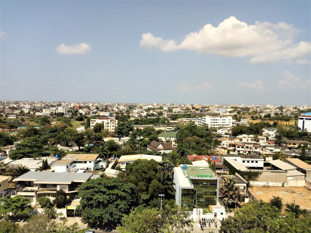 Vue paronamique du quartier cadjèhoun à cotonou